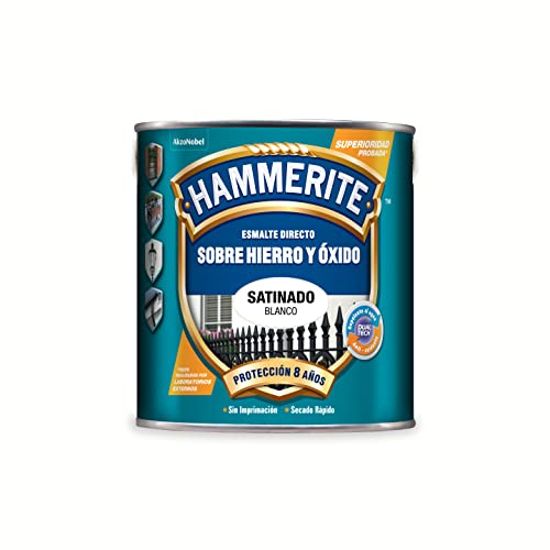 Hammerite Glatter Lack satiniert, Weiß, 2,5 l (1 Stück)
