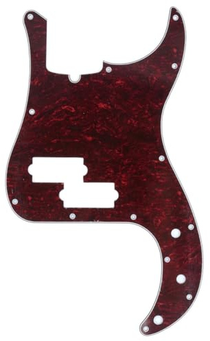 Musiclily Pro 13 Löcher P Bass Pickguard Schlagbrett 4 lagig Red Tortoise | für 4-Saiter American Precision Bass