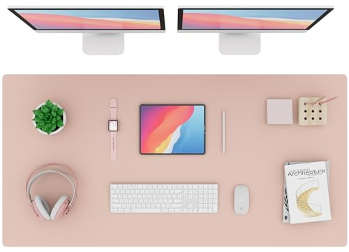 K KNODEL Alfombrilla de Escritorio, Tapete Escritoriode de Oficina, Alfombrilla de Escritorio Hecho de Cuero PVC, (40 x 80cm, Rosado)