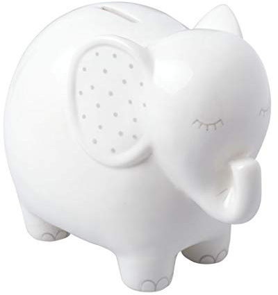 Pearhead P83071 Spardose aus Keramik, Elefant, Weiß, Unisex