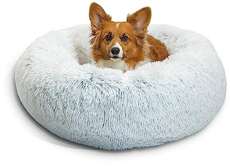 Best Friends by Sheri The Original Calming Donut - Beruhigendes Haustierbett - maschinenwaschbarer Reißverschluss-Bezug - Frostgrau - 76 x 76 cm - M