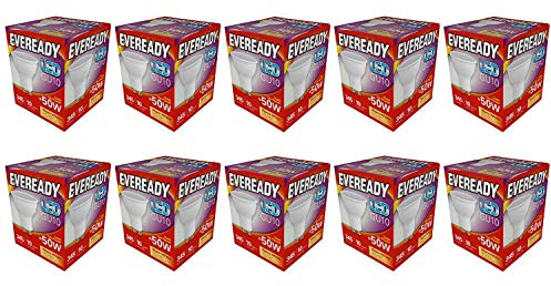 10X Eveready 5w (=50w) LED GU10 Spotlight Reflector Lamp - Warm White - 3000k (345 Lumens)