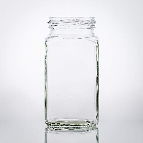 Flaschenbauer - 4 Mini Einmachgläser klein 312 ml Vierkant Gläser mit Schraubverschluss to 58 Schwarz - Mini Gläser mit Deckel perfekt als Mini Marmeladengläser klein, Honiggläser Mini