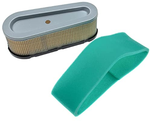 vhbw 1x filtro di carta, 1x filtro in spugna compatibile con Briggs & Stratton 28B707-1150-E1 motore per trattore - set da 2 pezzi