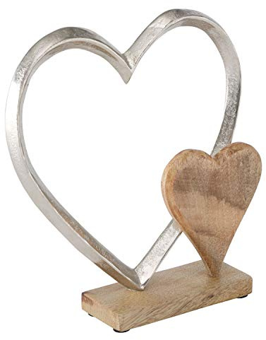 Herz Dekoaufsteller Carolyn Aluminium Silber 28x23 cm Tischdeko Geschenk