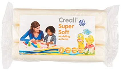Creall Supersoft Knetmasse Weiß, 500g Nachfüllpackung | Superweiche, dauerhafte Modelliermasse | Auf Wachsbasis, trocknet nicht aus | Für Kinder & Erwachsene | Made in Holland