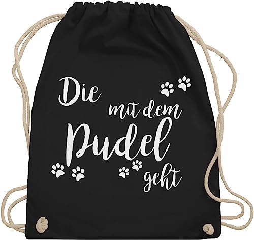 Turnbeutel Rucksack - Sprüche Statement - Die mit dem Pudel geht weiß - Unisize - Schwarz - statements die. stoffrucksack sprüchen￼ beutelrucksäcke aufschrift stoffbeutel spruch tasche with