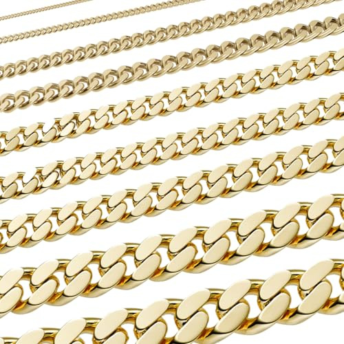 Edle Goldkette Panzerkette flach Halskette 585 Gold Echtgold Schmuck massiv 14 kt