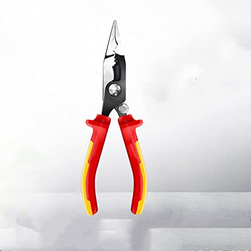 Spitz zulaufende Spitzzange, 8 Zoll, resistent gegen Hochspannung, isolierte Drahtzange, Seitenschneider und Abisolierzange, 8 Zoll LA321208
