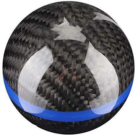 Automotive Schaltknäufe Auto Universal Manual Carbon Fiber Schaltknauf Schaltkopf 6-Gang Schwarz mit Blue Line 6-Gang-Schaltknauf,Blue Carbon Fiber Schaltknauf,Shift (schwarze blaue Linie)