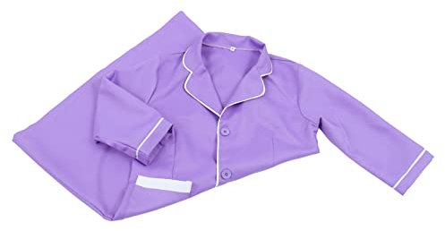 Beatifufu Arbeitskleidung Damen Kurzarm Kittel Aus Atmungsaktivem Nylon Hautfreundlich Für Friseure Und Kosmetikerinnen Größen XL in Violett