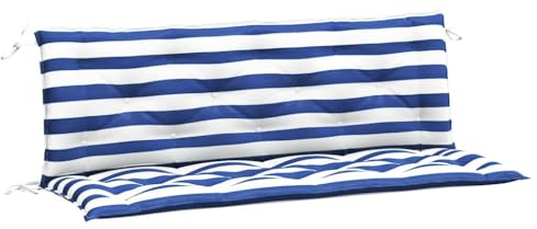 vidaXL Gartenbank-Auflagen 2 STK. Blau&Weiß Gestreift 150x50x7cm Stoff