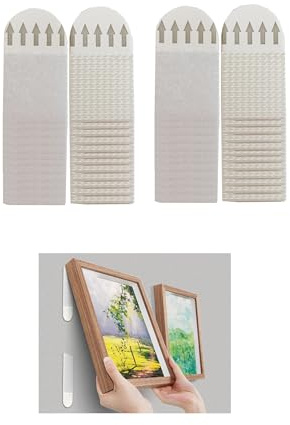 24 pares de tiras para colgar cuadros sin clavos, resistentes, cinta de velcro para colgar en la pared, tiras adhesivas de pared sin marcas, sin daños para colgar marcos de fotos y decoración de