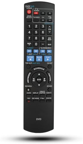 Replacement Remote Controller for Panasonic DMR-EZ48V DMR-EZ48K DMR-EZ48VE DMR-EZ485 DMR-EZ485V DMR-EZ485VK DVD Recorder