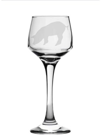Pig Engraved Sherry Glass, Animal Gift for Women, Gift for Men