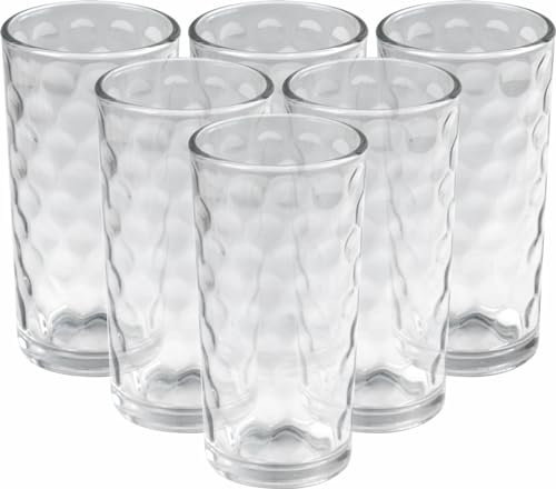 Sterling Ventures Brightness Bibita Highball Tumbler Water Juice Cocktail Drinking Tableware Clasic Modern Tumbler Barware Glassware Home Office Parties Elite Collection Clear 250ml Pack of 6