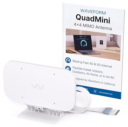 Waveform QuadMini: 4x4 MIMO Low-Profile MIMO Kit | External Antenna for 4G/5G Routers & Gateways | for EE, Three, O2, and Vodafone | Antenna Only