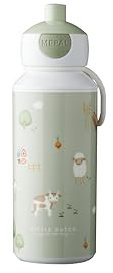 Mepal - Trinkflasche Pop-up Campus - Wasserflasche - Little Dutch - Auslaufsichere Flasche für die Schule - Wiederverwendbar - BPA-frei & Spülmaschinenfest - 400 ml - Little Farm