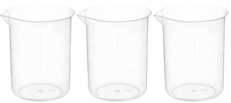 PATIKIL 250ml Measuring Cups, 3Pcs Polypropylene Beakers Graduated Measuring Pitcher Beakers with and Spout for Lab Experiments, Baking and Cooking, Transparent