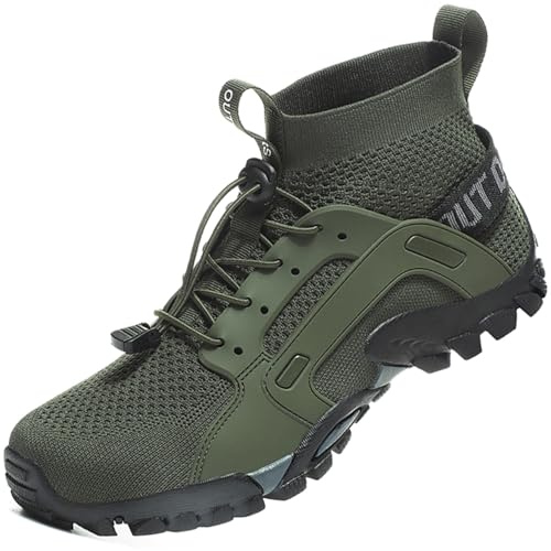 VTASQ Herren Damen Wanderschuhe Anti-Rutsch Wanderstiefel Trekkingschuhe Leicht Atmungsaktiv Outdoorschuhe Männer Sportschuhe Kletterschuhe Trail Running Traillaufschuhe Unisex Grün 40 EU