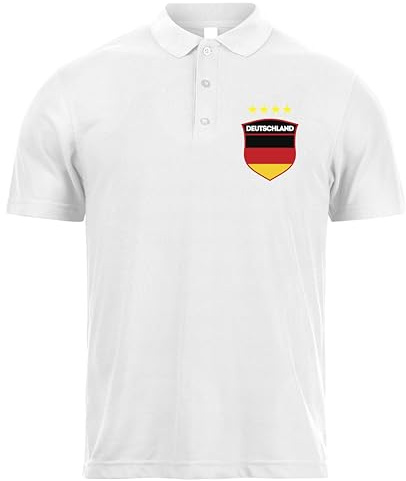 Fussball Poloshirt Herren | Personalisiertes T Shirt mit eigenem Namen und Nummer | Deutschland 2026 Trikot