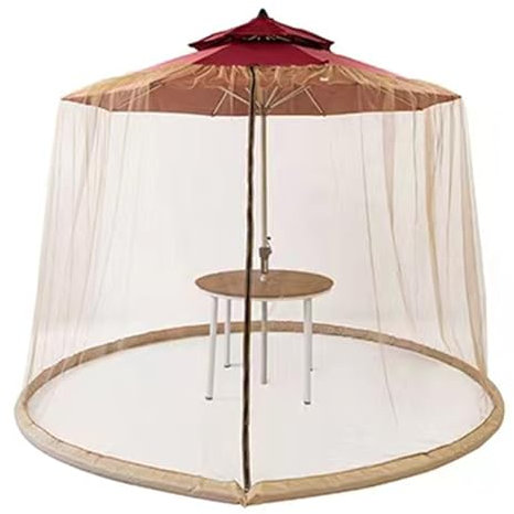 Morbuy Zanzariera per Ombrellone da Giardino, Zanzariera per Ombrellone Regolabile Zanzariera per Gazebo per Esterno Giardino (Ombrello a Banana,Caqui)
