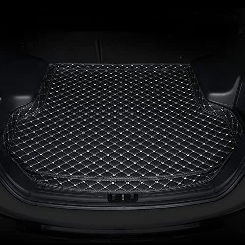 Auto Kofferraum Matte Kofferraummatten für Geely Geometry Boot Mats Custom Auto wasserdichte verschleißfeste Lederinnenausstattung Antirutschmatte(Schwarzbeige)