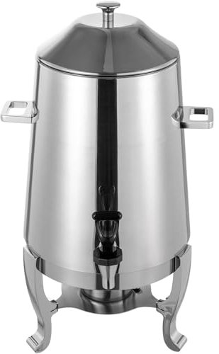 Mixtric Kaffeekanne, Heiß Getränkespender Aus Edelstahl Mit Brennstoffbehälter, Tee-, Wasser-, Schokoladen- Und Saftspender Mit Zapfhahn, Für Partys, Buffets Und Catering,Silber,Electric Heating
