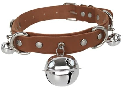 UxicRuya Goth Choker Halsband Glocke Choker für Party Bühnenshows Cosplay, Braun