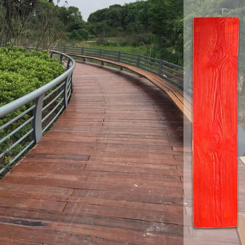 UrbanUp Molde Piedra Nueva Alfombra de Textura de Hormigón Realista con Piso de Madera al Azar, Moldes de Estampado de Hormigón de Aspecto Natural, Acabados con Patrones Estampados Duraderos