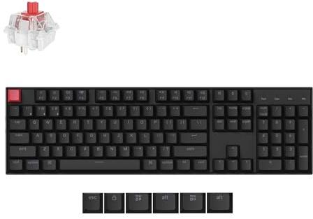 Keychron K10 QMK Wireless Mechanical Gaming Keyboard, Full Size ANSI-US Layout Hot-swappable Super Switch, RGB LED Backlight Rechargeable USB-C Wired Bluetooth Professional Office Keyboard