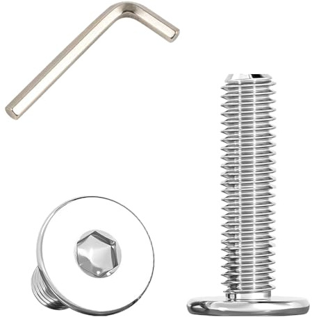 Vis Inox Tete Plate avec Bride, M8x30mm Boulons à Tête Plate Hexagonale Sont Utilisées Dans Les Meubles et Les Machines, en Acier Inoxydable 304 (20 Pièces) ﻿