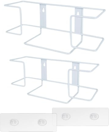 Harilla 2Pcs Disposable Glove Dispenser Tissue Wire Rack Wall Mount Metal Glove Rack Rubber Gloves Organizer for Bathroom Garage