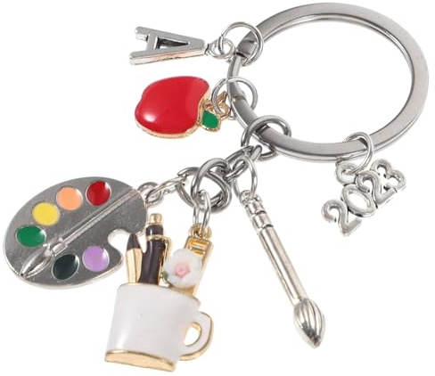 Healeved Paintbrush Barrel for Graduation Handmade Keychain Holder for Art Supplies and Bag Keychain Pendant