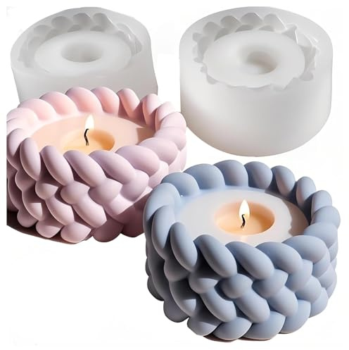 ZMaglorian Set di 2 stampi per Candele, stampi in Silicone, per Candele, con Certificazione CE, per calcestruzzo, Gesso, Resina epossidica