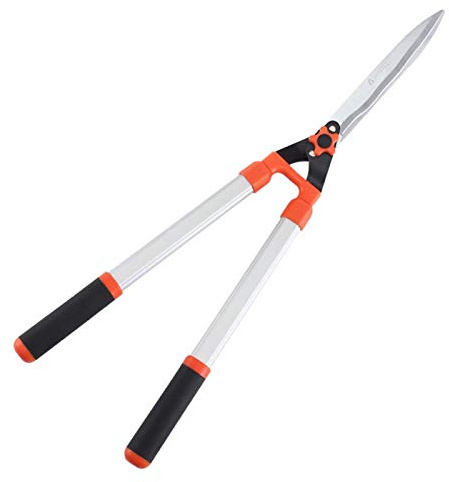 Handheld Extendable Garden Shears Telescoping Hedge Scissors with Wavy Blade for Trimming Borders Boxwood Decorative Grasses Bushes Fruit Tree Cutting Repair Flower Scis