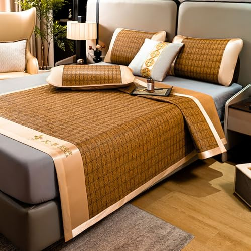 ZBORAVPIX Letto Estivo con materassino, Tappetino da Letto in bambù, Lenzuolo, Tappeto da corridoio, Multicolore, 90-200 cm(Color C,90cm)