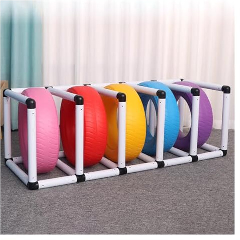 Supporto Multi-Pneumatico per Scuola Materna e Asilo, Supporto in plastica per riporre 5-10 Pneumatici per Neve/Inverno/Estate, Supporto Bianco per organizzare Attrezzature per Pneumatici.
