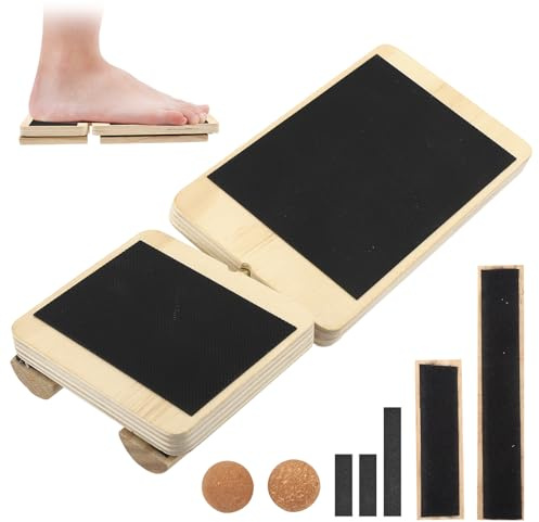 2 Pcs Single Foot Balance Board, Ankle Strengthener Set, Wooden Foot Strengthener Trainer, Ankle Balancing Board, Ankle Foot Strengthener Exerciser for Sprained Stability Exercises Balance Training