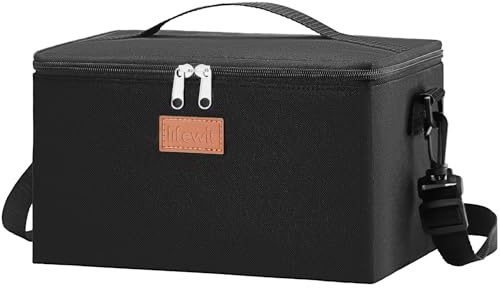 Lifewit 6.4L Insulated Lunch Bag for Men, Waterproof Cool Bag (Black) | Leak-Proof Pack Lunch Bag for Adult, Waterproof Packed Lunch Box, Picnic, Outdoor, Beach, Camping, BBQ, Travel