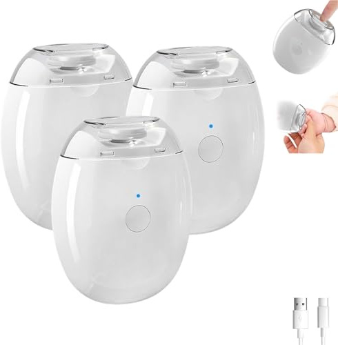 2 pièces, lime à ongles automatique universelle, coupe-ongles électrique avec lumière LED et 3 vitesses, lime à ongles intelligente ultra silencieuse, rechargeable, pour bébés et adultes (3pcs)