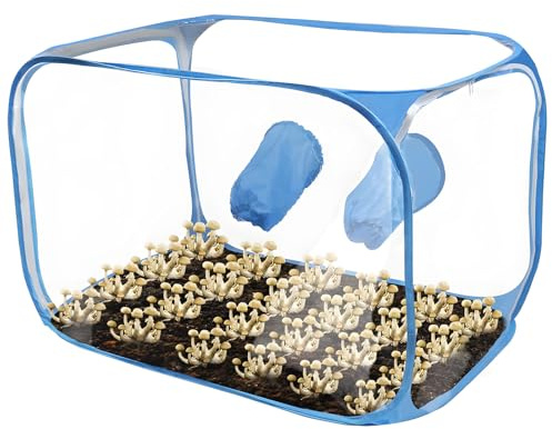 Uqezagpa Scatola di ventilazione pieghevole trasportabile per la coltivazione di funghi, penna protettiva per biografie chiuse con ventilazione rafforzata, contenitore permanente per la coltivazione