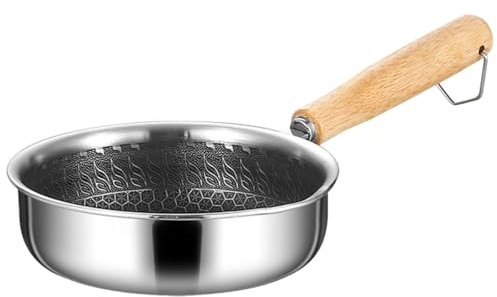 Tofficu Padella in Acciaio per Friggere Padella Antiaderente Nido d Ape per Uova e Colazione Fondo Piatto per Calore Uniforme Manico Ergonomico per Sicurezza