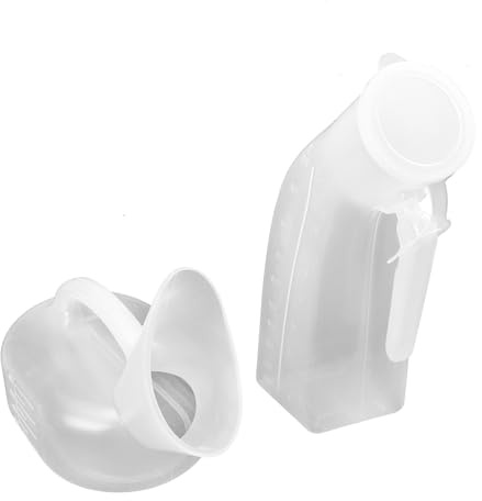 UKCOCO Lot de 2 Pots D'urine Portables en Plastique Épais, Grosse Capacité Graduation, Adaptés pour Personnes Âgées, Bébés et Voyages, Urinoirs Pratiques et Résistants pour Usage