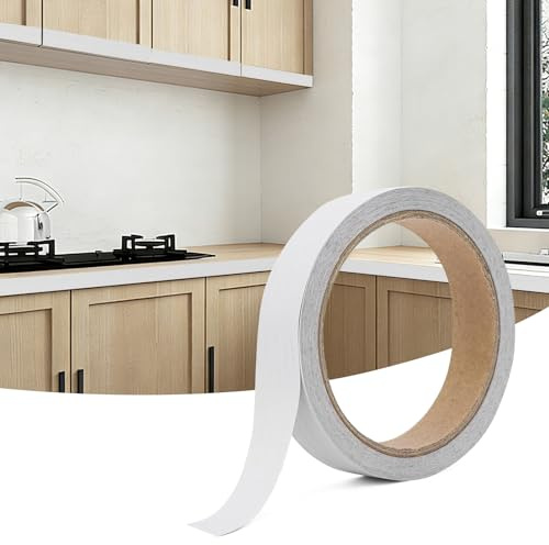 Aovanta 10m x 15mm Melamine Edge Banding Self Adhesive, Furniture Edge Tape, Edging Strip Veneer Trim for Laminate Cabinets, Furniture, MDF, Plywood, Shelving, No Iron Needed, White