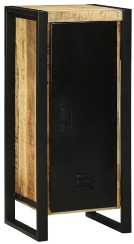 Tonture Badezimmerschrank Braun Massivholz Mango 40 x 35 x 90 cm mit Regal und Tür, Unterschrank für Badmöbel, Stauraum für Waschbecken, Waschtisch, Waschplatz, geeignet für Badezimmer und WC