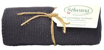 Solwang Handtuch in dunkelgrau, Küchentuch aus Baumwolle warm dunkelgrau