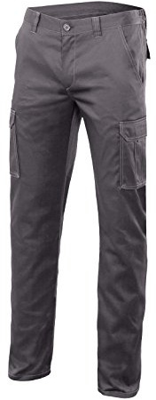 VELILLA Pantalon long élastique unisexe pour le travail en tissu résistant et flexible, gris, 52