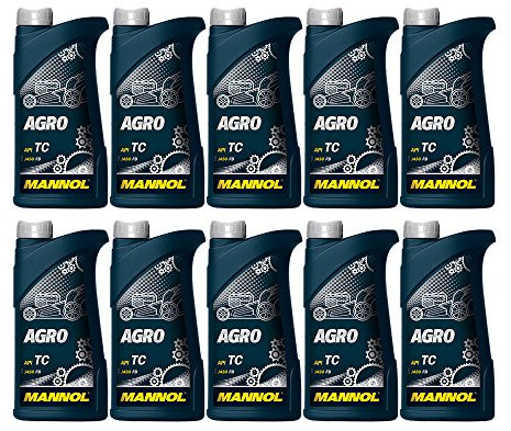10 x 1L MANNOL Agro API TC / 2-Takt Motoroel fuer Traktoren Rasenmaeher Kettensaegen