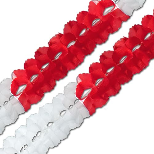 Girlanden 2er-Sparpack (rot-weiß)